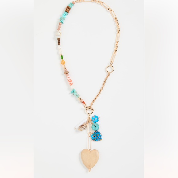 Dannijo Francesca Goldtone & Mixed Media Lariat Necklace NWT - Picture 3 of 17